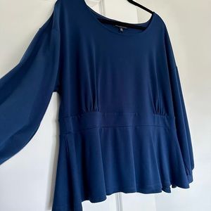 ELOQUII Peplum Long Sleeve Top